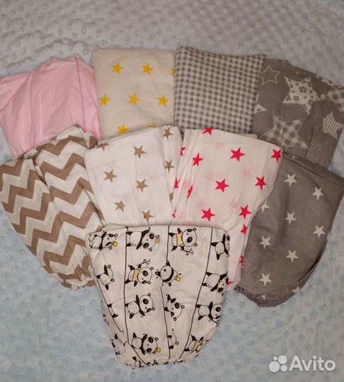 Простыня на резинке в детскую кроватку