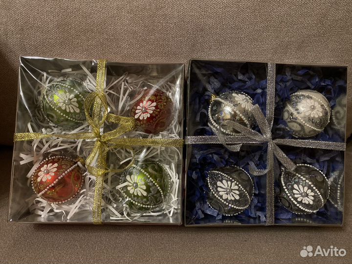 Елочные игрушки шары набор 4 шт