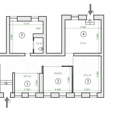 Свободного назначения, 23 м²