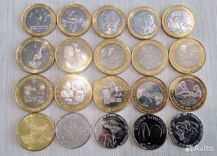 Монеты Африки 1, 2, 3, 4 Африка. Франки