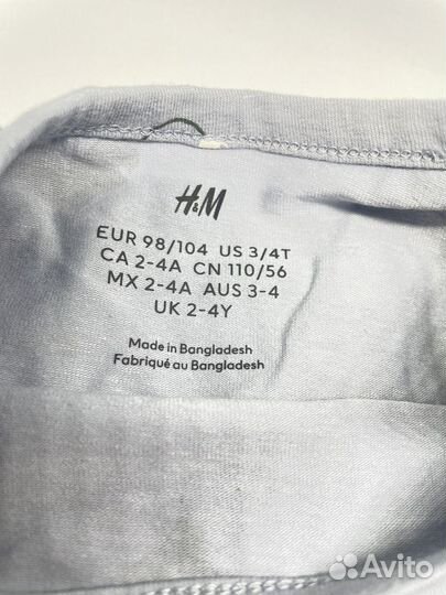 Платье голубое с ландышами новое H&M 98-104