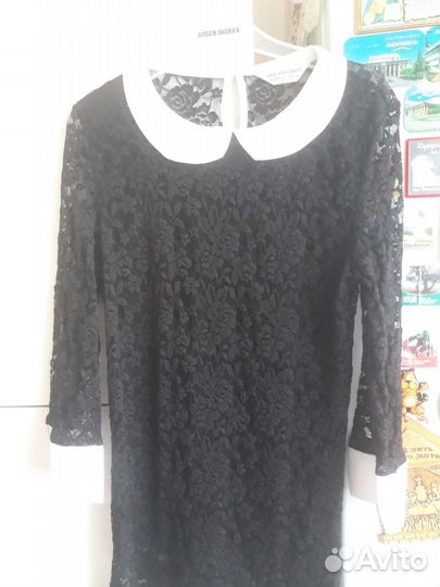 Блузка школьная, стрейч,гипюр, рост 152-158