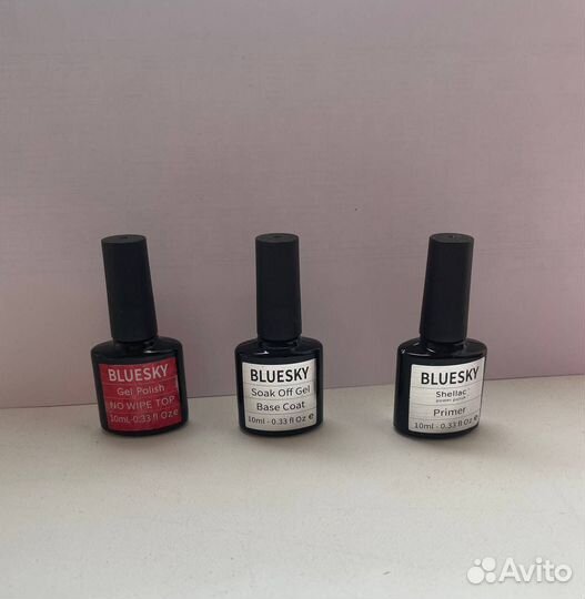 Праймер, топ и база для маникюра bluesky
