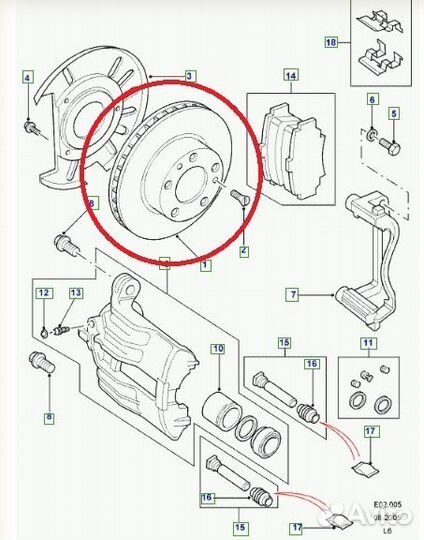 Диск тормозной передний Land Rover Freelander 1