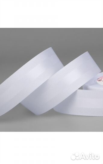 Лента репс атлас 25мм, 18м белый
