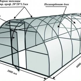 Теплицы Крепкая из трубы 25*25мм
