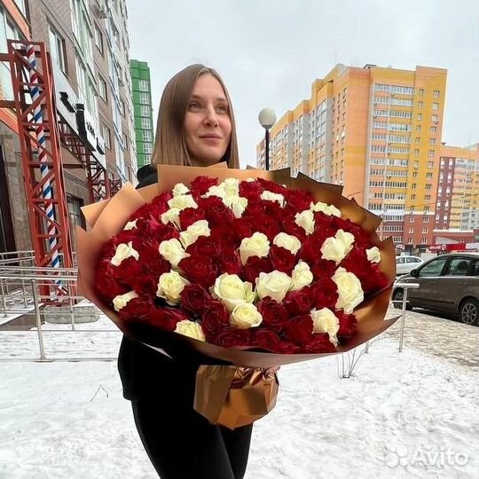 Цветы Роза Кения 101шт с бесплатной доставкой