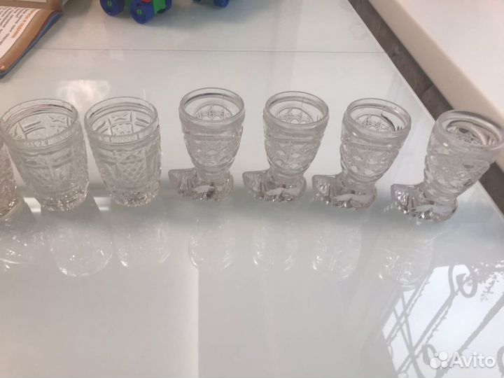 Хрустальные рюмки СССР сапожки и др
