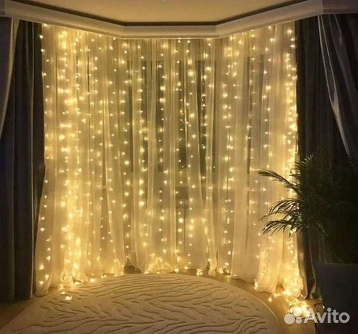 Гирлянда штора занавес светодиодная дождик + подар