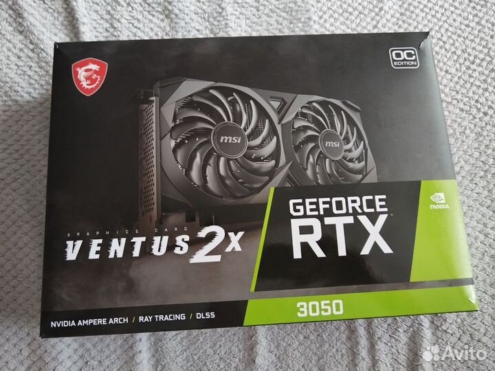 Видеокарта MSI GeForce RTX 3050 ventus 2X 8 GB OC