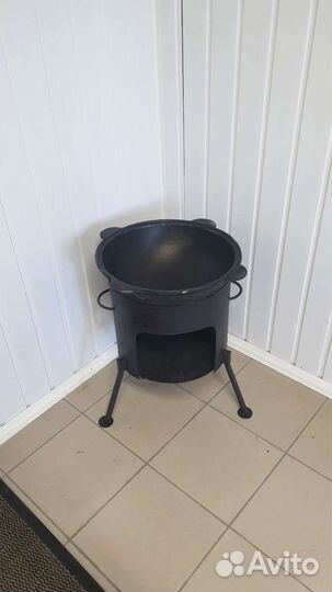 Казан чугунный + печь + шумовка в подарок
