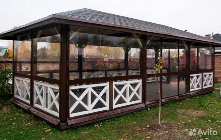 Мягкие окна для беседки / расчет по фото