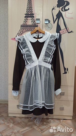 Школьная форма для девочки платье+ фартук