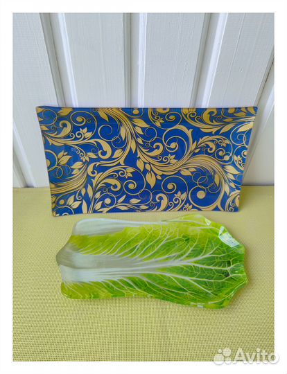 Блюдо сервировочное фигурное, прямоугольное/стекло