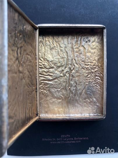 Портсигар серебряный, позолоченный