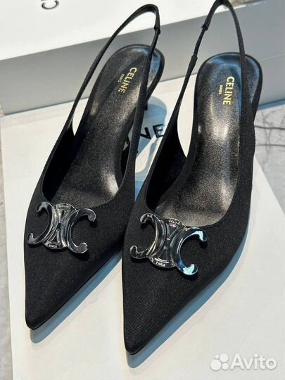 Celine туфли - лодочки текстильные