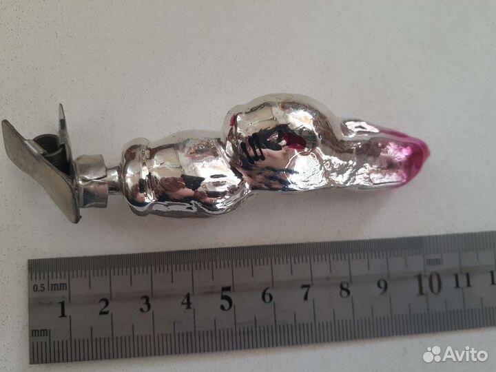 Игрушка елочная заяц на прищепке