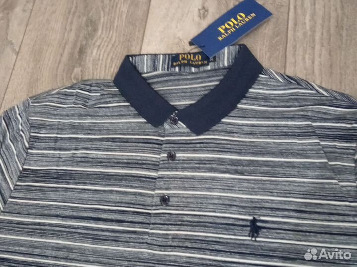 Футболка-поло в полоску мужская