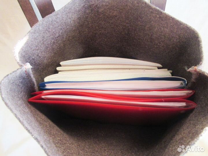 Рюкзак на заказ из кожи и войлока 23 х 40