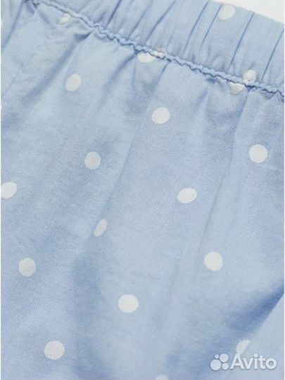 Новое H&M Комплект футболка+шорты/буфы+панамка 86