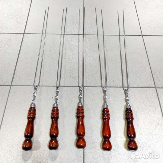 Шампур спица для овощей с деревянной ручкой