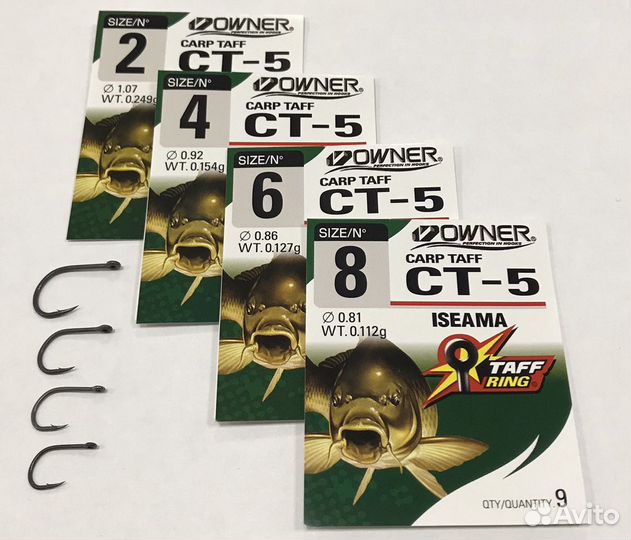 Крючки Owner Ct-5 Carp Taff