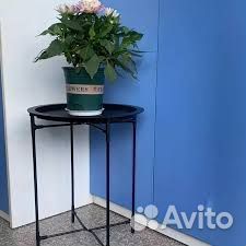 Стол поднос круглый металлический 2 в 1