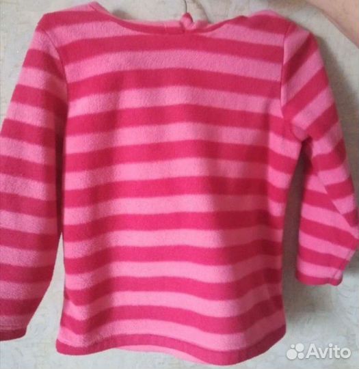 Розовый костюм, флисовые кофта и штаны р. 98
