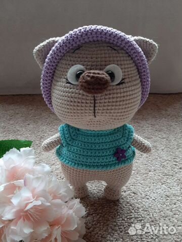 Котик вязаный крючком