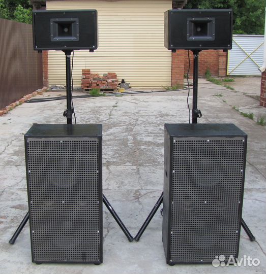 Колонки KF 2100-4200W 4шт Рупоры+Сабы Штативы 2шт