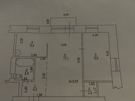 2-к. квартира, 41,7 м², 2/2 эт.