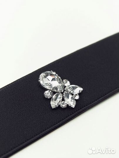 Лента повязка для волос со стразами Zara