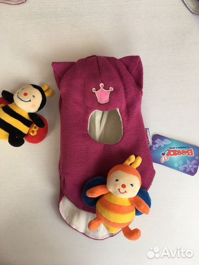 Шапка шлем для девочки зима