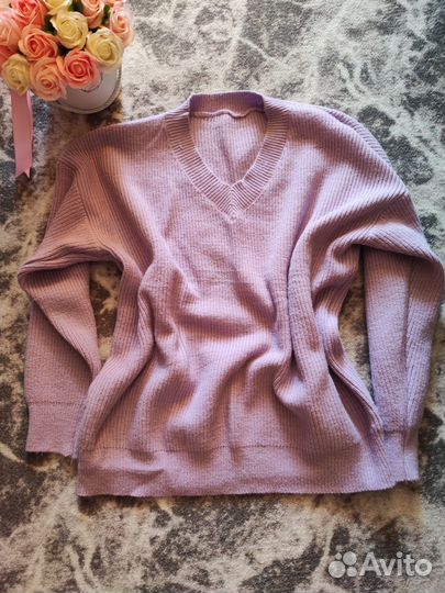 Джемпер вязаный больших размеров