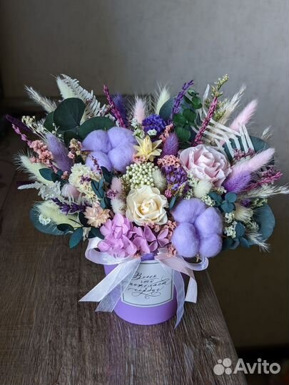 Букет композиция из стабилизированных цветов