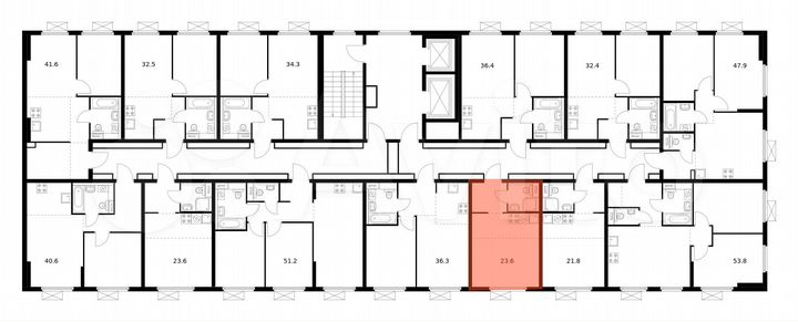 Квартира-студия, 23,6 м², 2/17 эт.