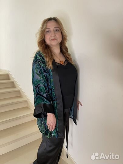 Женская двойка из панбархата и шелка