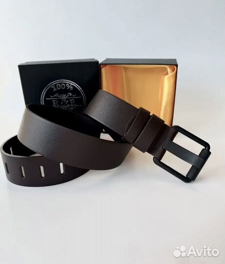 Новый кожаный ремень в подарочной упаковке