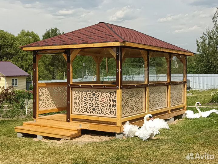 Мягкие окна для беседки / расчет по фото