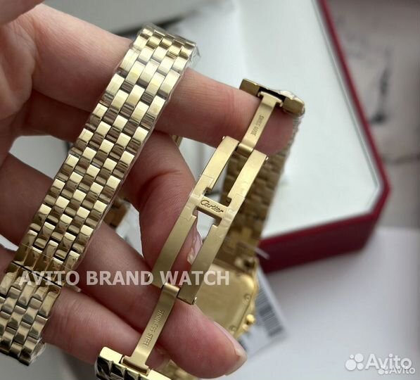 Часы Cartier женские gold 27 mm / 22 mm с камнями