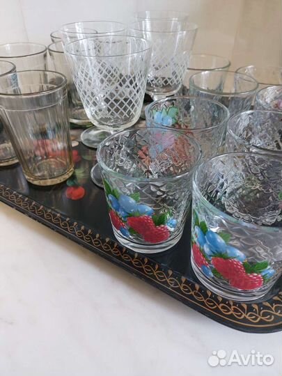 Стаканы граненые, фужеры, рюмки СССР
