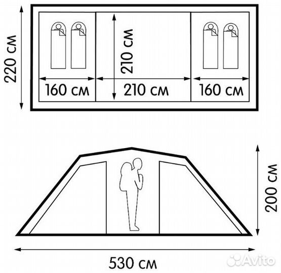 Палатка 4-местная Outvеnturе Тwin Skу 4
