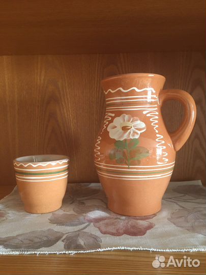 Кувшин и бокал керамика
