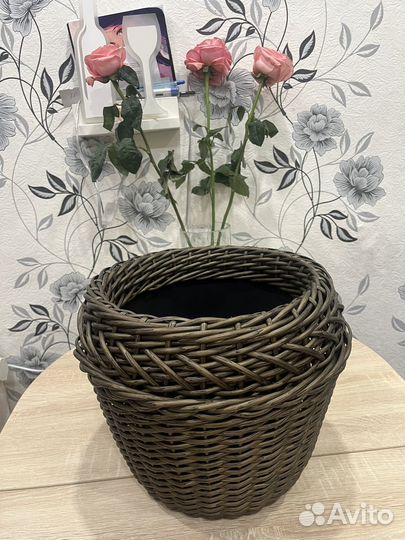 Корзина плетеная кашпо