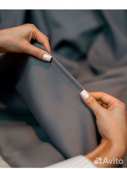 Комплект штор блэкаут темно-серые новый