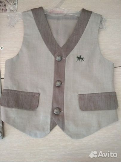 Хлопковый костюм на годик 86-92