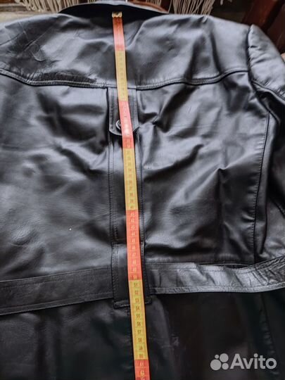 Кожаный плащ мужской