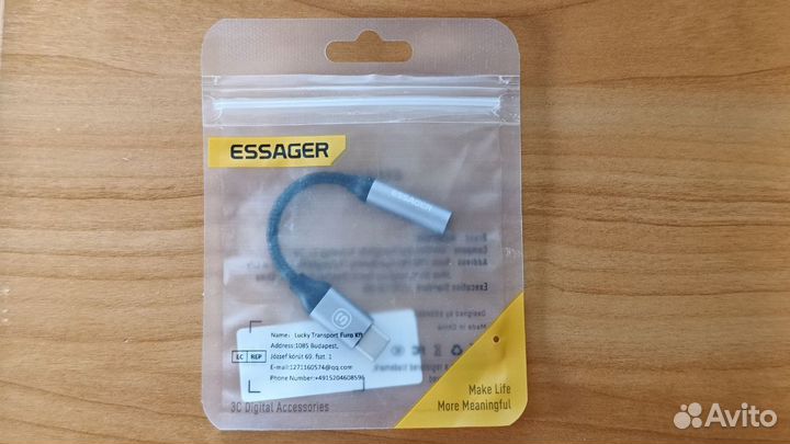 Цап переходник для наушников Essager type-c 3.5 mm