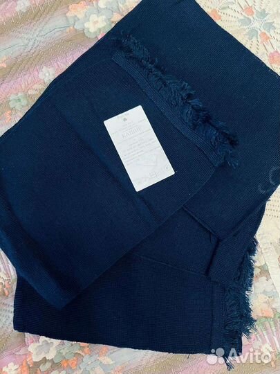 Кашне зимнее синее