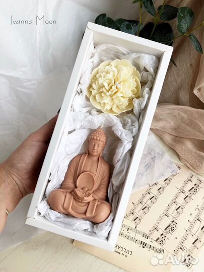 Набор свечей ручной работы Будда и пион